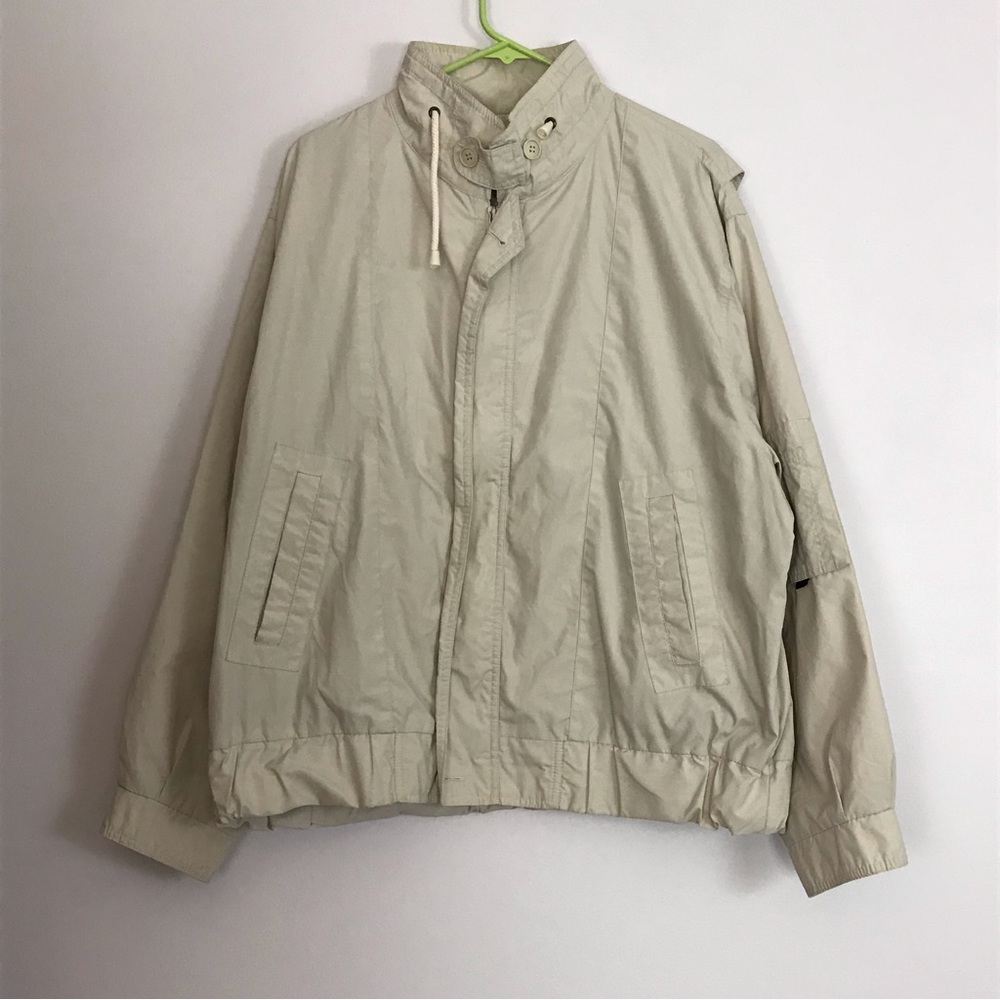 Vintage London Fog Tan Khaki Jacket Coat Zip Up Men's Large Long Sleeve Casual